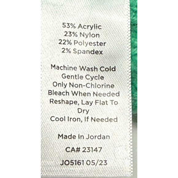 Talbots Sweater Womens Medium Petite Green Chevron Knit Mock Neck Christmas - Picture 8 of 9